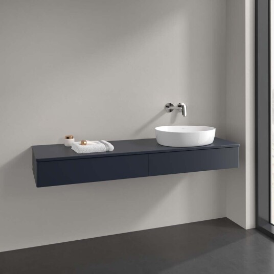 Villeroy & Boch Antao Servantskap med 2 skuffer 160x50x19 cm m/lys Blå Matt