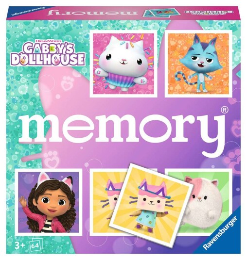 Ravensburger Gabby's Dollhouse Minnebrettspill for Barn - 64 Deler, Kartong Ravensburger Gabby's Dollhouse Minnebrettspill for Barn - 64 Deler, Kartong
