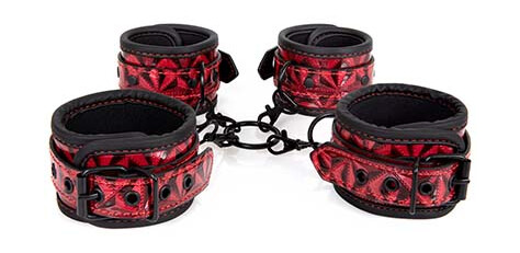 Diabolique Dark Hog-Tie With Cuffs Red
