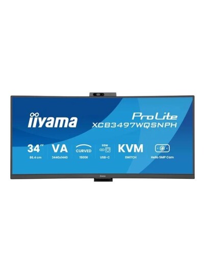 iiyama ProLite XCB3497WQSNPH 34" Curved VA Skjerm 3440x1440 120Hz med KVM-svitsj