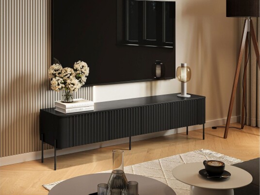 Sherie Tv-Benk 190x40 cm - Svart Sherie Tv-Benk 190x40 cm - Svart