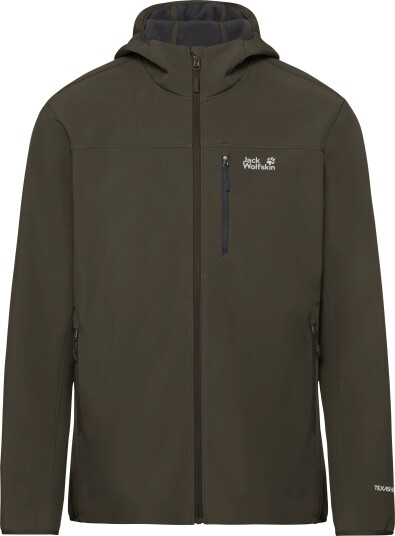 Jack Wolfskin Men"s Wild Winds Hooded Jacket Obsidian Moss S