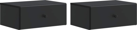  Vegghengt Nattbord 2 pcs Svart 49 x 34,5 x 20 cm Konstruert tre