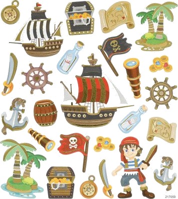 Diverse Klistremerker Pirater Ark 15X16.5 Cm 1 Ark
