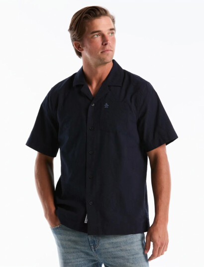 Original Penguin Ss Camp Cttn Ao Flow Navy XL
