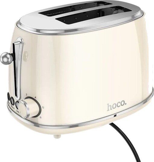 HOCO HE50 Retro brødrister, 2 skiver, 850W - Hvit HOCO HE50 Retro brødrister, 2 skiver, 850W - Hvit