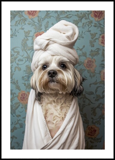 Pampered Dog in Towel Plakat / 100x150