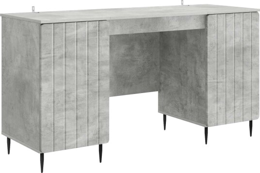 vidaXL Skrivebord med dør Betonggrå 142,5 x 50 x 75 cm Konstruert tre