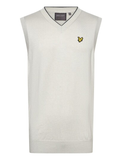Lyle & Scott Golf V Neck Light Weight Vest   Cream   M