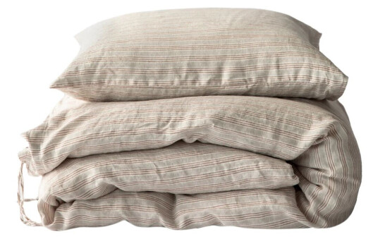 Tell Me More Dynetrekk lin 150 x 200 cm Hazelnut stripe