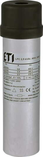 Eti Polam Kondensator Lpc 25 Kvar 400V 50Hz 004656702 Eti Polam Kondensator Lpc 25 Kvar 400V 50Hz 004656702