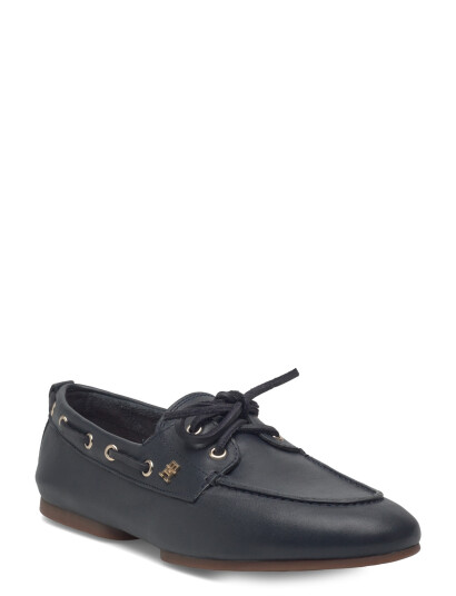 Tommy Hilfiger Th Sleek Leather Boat Shoe Navy 38