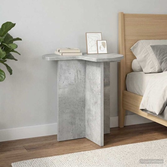vidaXL Sidetabell 2 pcs Betonggrå Ø 39 x 38 cm Konstruert tre