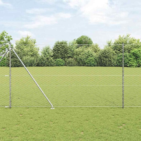 Gjerde med innlegg. sølv 1.6 x 10 m PVC belagt stål