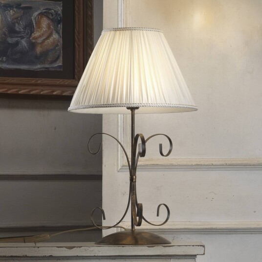 ONLI Grande Odino bordlampe 1 lyskilde bronsefarget tekstil