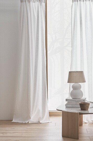 Ellos Home Gardin med multibånd Alexandra 2 pk Hvit