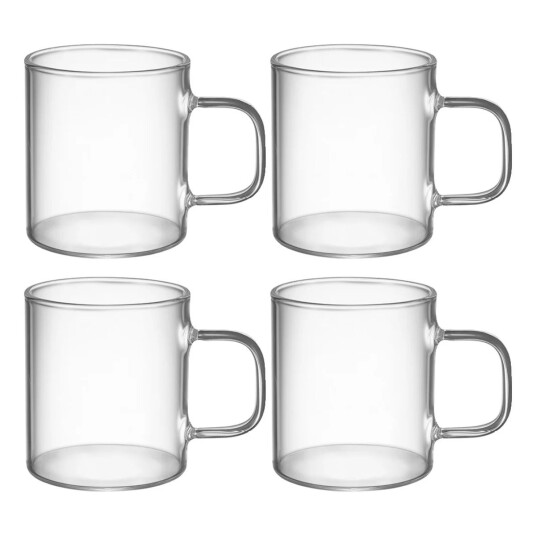 Dorre Gina Glass Mug Capacity Approx. 0.18 L 4-Pack - Nude - 18 CL