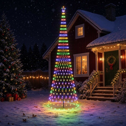 vidaXL LED juletre 500 cm 550 LED-lys Flerfarget Jern Svart