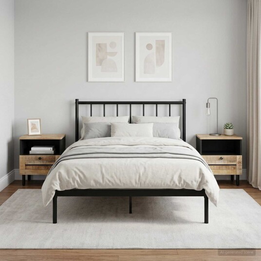 vidaXL Nattbord 2 stk. Naturlig 40 x 33 x 46 cm Massiv mango tre