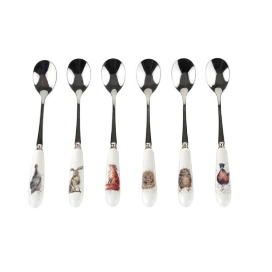 COUNTRY ANIMAL Set of 6 Tea Spoons