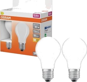 Osram Led Standard Matt 470Lm 3,4W/827 40W E27 2 Pk