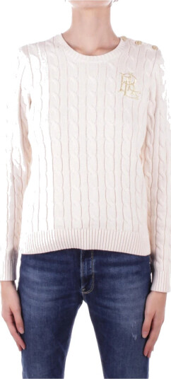 Ralph Lauren Button-Trim Cable-Knit Cotton Sweater Mascarpone Cream Ralph Lauren Button-Trim Cable-Knit Cotton Sweater Mascarpone Cream