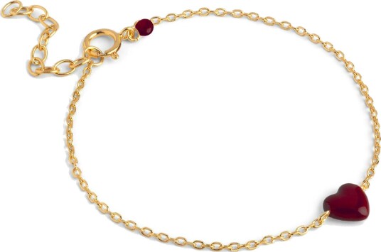 Enamel Copenhagen Amore Bracelet Bordeaux Gullfarge Rød 150 mm