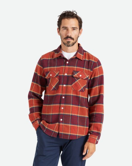 Brixton Bowery L/S Flannel Rød