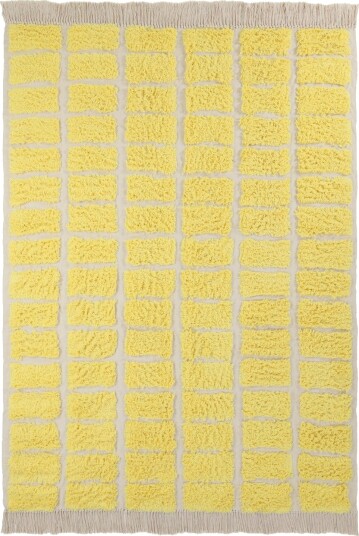 Ryetepper Zola Natural Cotton Shaggy gul Størrelse: 200 x 290 cm