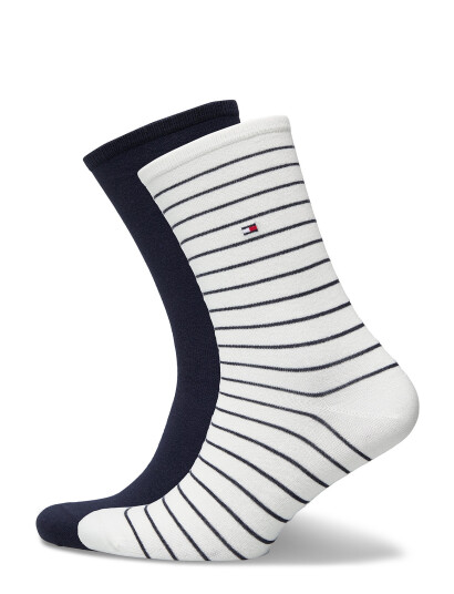 Tommy Hilfiger Th Women Sock 2P Small Stripe - White - 35-38
