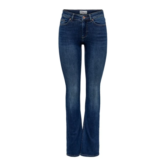 ONLY Blush Mid Flared Denim Dark Blue Denim M/30