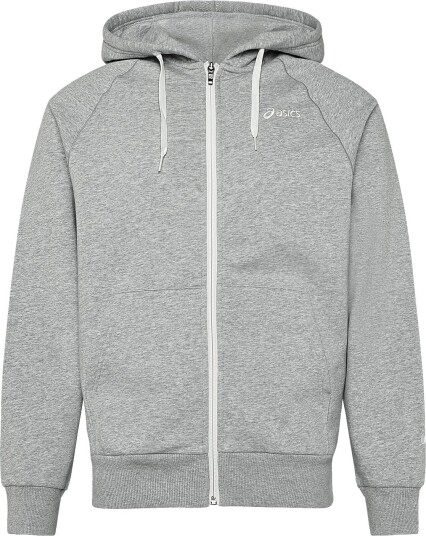Asics Asics Logo Fleece Full Zip Hoodie GREY HEATHER XL Asics Asics Logo Fleece Full Zip Hoodie GREY HEATHER XL