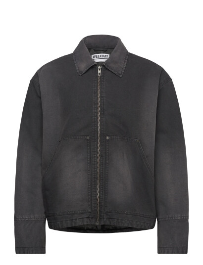 Weekday Relaxed Washed Utility Jacket - Grey - S