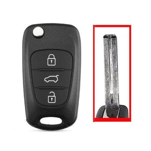 3 Knapper Remote Car Key Shell Center Groove for Kia