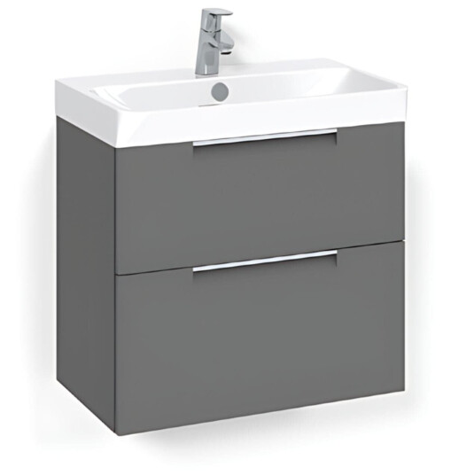 Macro Design Crown Servantskap 2 Skuff- med Light 70 Servant Antrasitt / 60cm Grip