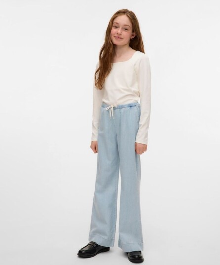 Vero Moda Girl Topp vmMillion LS Square Top 2 way Jrs G Blå