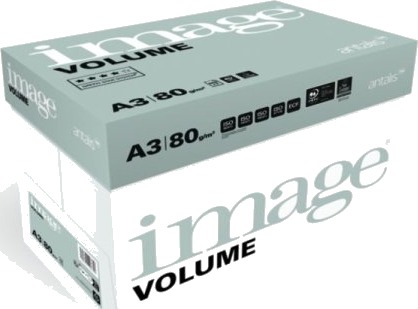 Image Volume Hvid Kopipapir Træfri Ecf 80G/M2 420Mm X 297Mm A3 Bred Bane Pakke A 500 Ark 70% 5 Stk.