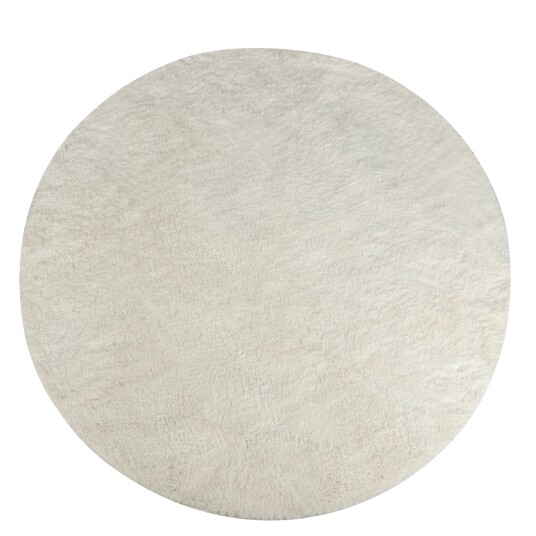 Nordstrand Home Gulvteppe - Rundt teppe - Diameter 160 cm - Brekket hvit - Langt luvteppe fra