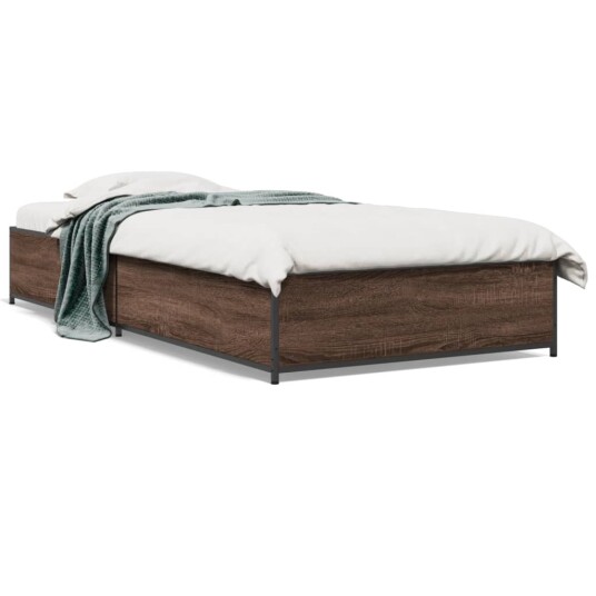 Sengeramme brun eik 90x190 cm konstruert tre og metall 8721012986466