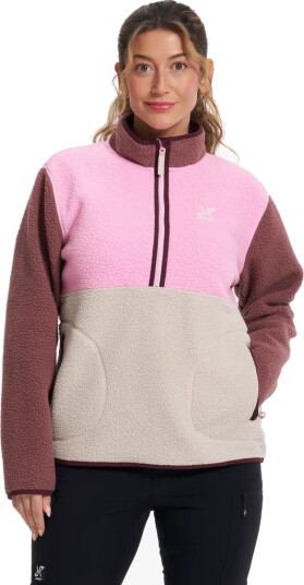Revolutionrace Canyon Half zip Pile Fleece Dame Bright Pink/Peyote XS Dame Overdeler Fleece & midlayers