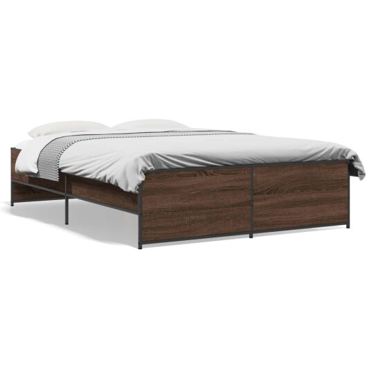  Sengeramme brun eik 135x190 cm konstruert tre og metall 8721102610967