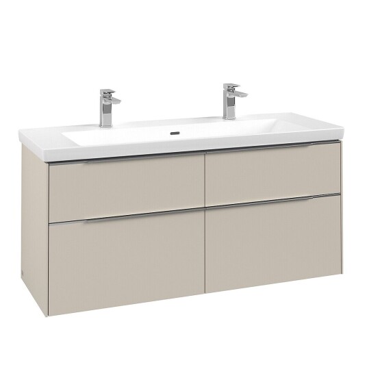 Villeroy & Boch  Subway 3.0 Servantskap m/4 skuffer 1272x576x478 mm Lys Grå Matt
