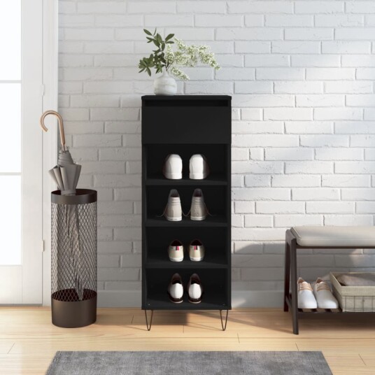 Skoskap svart 40x36x105 cm konstruert tre 8721012115002