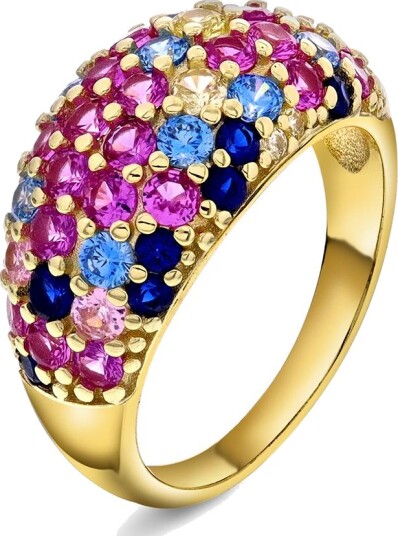 Pan Jewelry Shine ring i 925 forgylt sølv størrelse Shine ring i sølv med zirkonia Str. 52