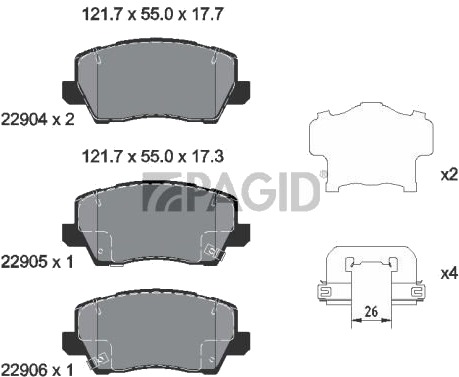 PAGID T2766N Bremseklosser