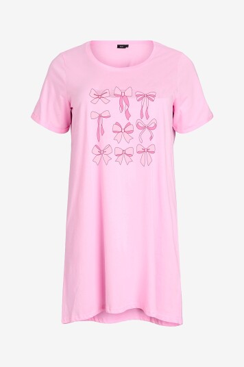 Zizzi Nattkjole mAlly S/S Abk Dress Rosa