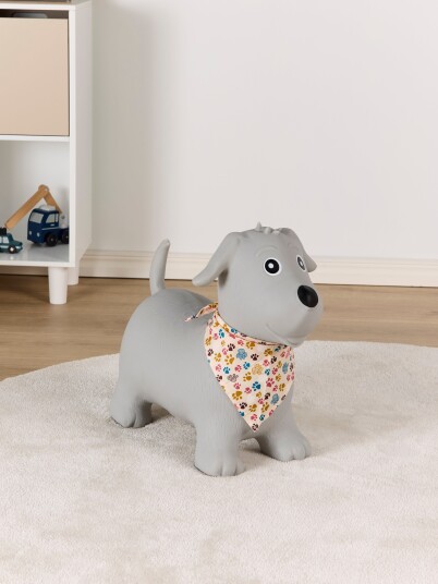 Cloudberry Castle Hoppedyr Hund Med Skjerf Grå