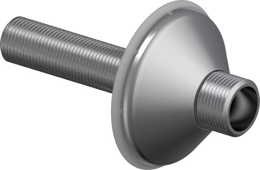 Uponor Smart Aqua Plus rettnippel med rosett, 1/2" x 3/4" Krom