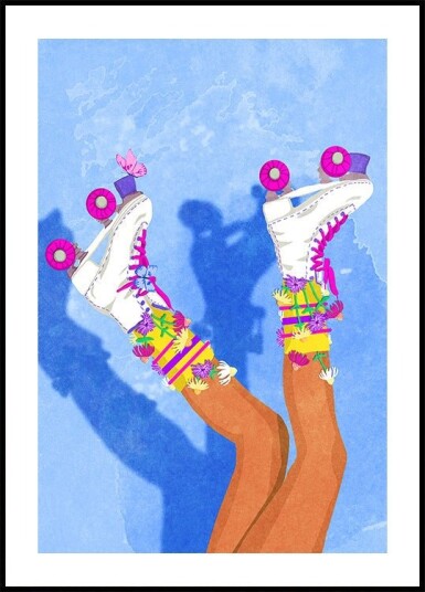 Skate like a Girl Poster Plakat / 50x70cm