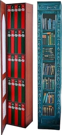 2 pakning Mini Bok Ornament Adventskalender Jule Adventskalender med Bokgave Adventskalender